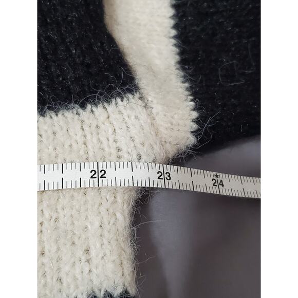 Express Women’s Black & White Striped Sweater Size M | Cozy Knit Pullover - Picture 7 of 11